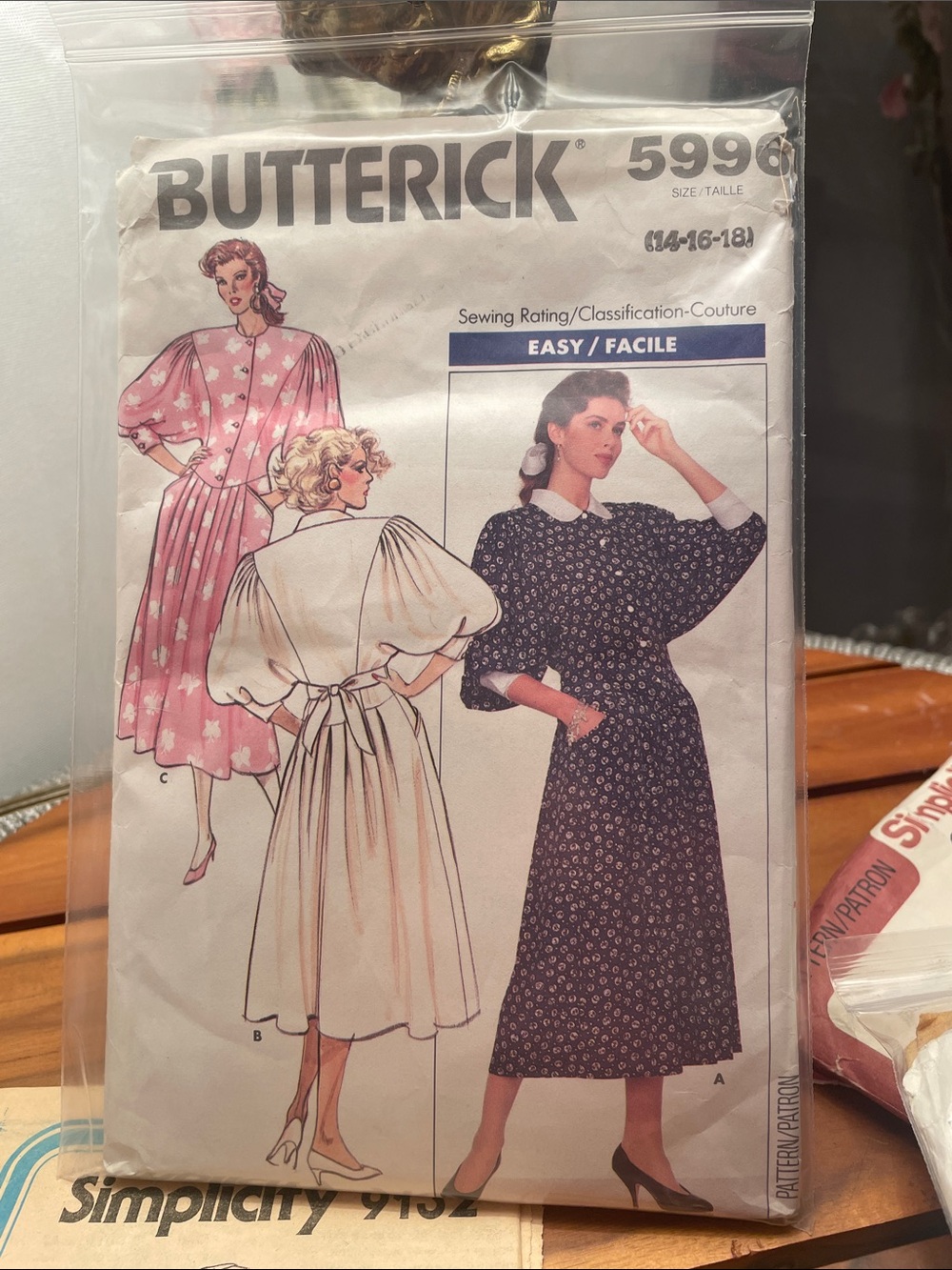 Butter Vintage Midi Dress Pattern in Pink & Black